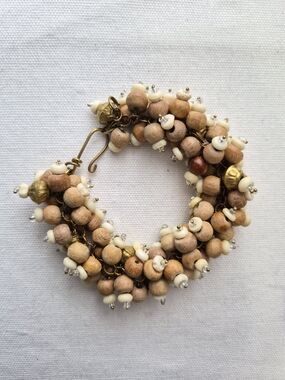 Vintage Wood and Bone Beaded Bracelet